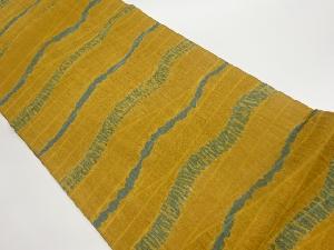 すくい織絞り変わり横縞模様全通洒落袋帯